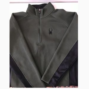 Green Spyder Quarter Zip ski jacket
